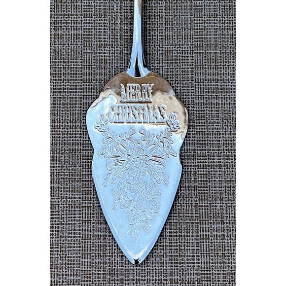 Vintage Silver plated Cake/Pie Server "Merry Christmas" Serve-ware Holiday 11” - Picture 8 of 9